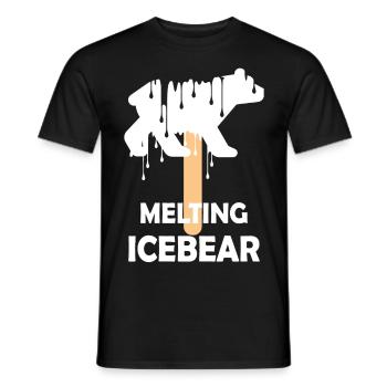 Melting Polar Bear - Men's T-Shirt - black - Front - AI Model Male 178 light (178cm)