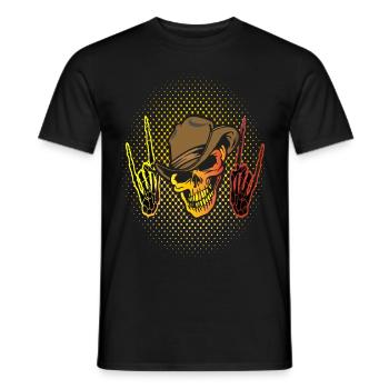 Skull Skeletal Hands - Men's T-Shirt - black - Front - AI Model Male 178 light (178cm)