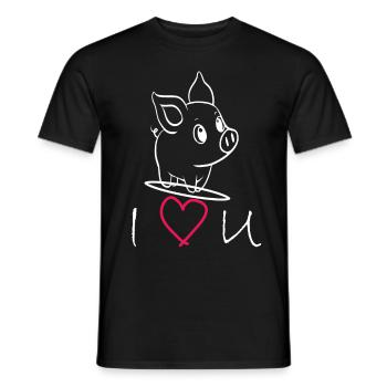I love you Schweinchen - Männer T-Shirt - Schwarz - Vorne - AI Model Male 178 light (178cm)