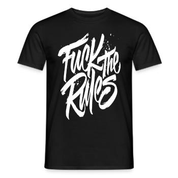 Fuck the rules - Men's T-Shirt - black - Front - AI Model Male 178 light (178cm)