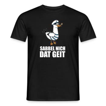 Sabbel nich Möwe Hamburg Bremen North German North - Men's T-Shirt - black - Front - AI Model Male 178 light (178cm)