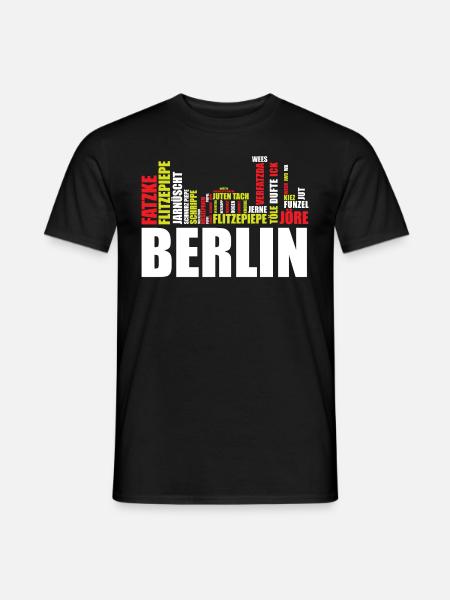 Berlin Dialekt Wörter Berliner Schnauze Geschen - Männer T-Shirt - Schwarz