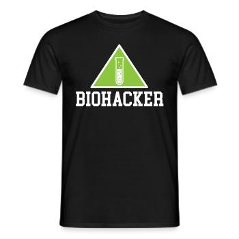 Biohacker test tube gift lifestyle shirt - Men's T-Shirt - black - Front - AI Model Male 178 light (178cm)