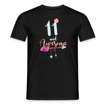 Teenager 11 years 2010 11th birthday girl woman - Men's T-Shirt - black - Front - AI Model Male 178 light (178cm)