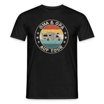 Oma & Opa auf Tour Vintage Retro - Männer T-Shirt - Schwarz - Vorne - AI Model Male 178 light (178cm)