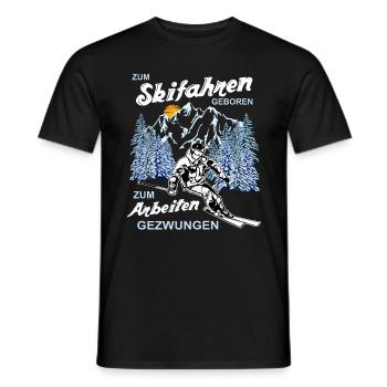 Zum Skifahren geboren, aber.... - Männer T-Shirt - Schwarz - Vorne - AI Model Male 178 light (178cm)