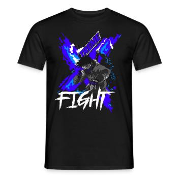 Xtreme Fight Fighter Manga Anime - Men's T-Shirt - black - Front - AI Model Male 178 light (178cm)