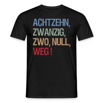 Achtzehn, Zwanzig, Zwo, Null, weg! Skatsprüche - Männer T-Shirt - Schwarz - Vorne - AI Model Male 178 light (178cm)