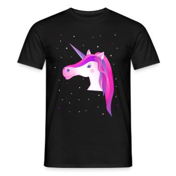 Einhorn Einhorn mit Sternen Einhorn-Shirt Pferde - Männer T-Shirt - Schwarz - Vorne - AI Model Male 178 light (178cm)