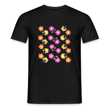 Fleurs d'abeille idée de cadeau - T-shirt homme - noir - Devant - AI Model Male 178 light (178cm)