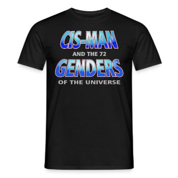 Cis-Man - Mann-80er Jahre Satire-Geschlecht-Ver.1 - Männer T-Shirt - Schwarz - Vorne - AI Model Male 178 light (178cm)