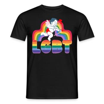 Valentinstag Lgbt 14. Februar Schwule Lesben - Männer T-Shirt - Schwarz - Vorne - AI Model Male 178 light (178cm)