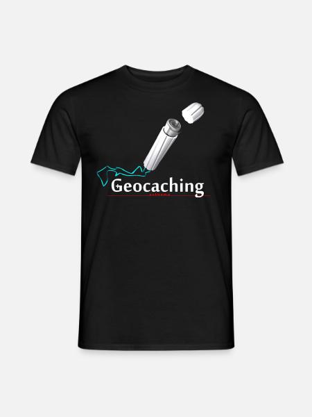 Geocaching Microcache Tampon - Männer T-Shirt - Schwarz