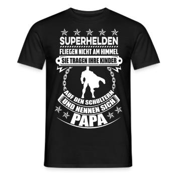 Superheld Papa - Männer T-Shirt - Schwarz - Vorne - AI Model Male 178 light (178cm)