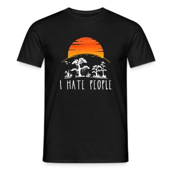 Je déteste les gens - T-shirt homme - noir - Devant - AI Model Male 178 light (178cm)