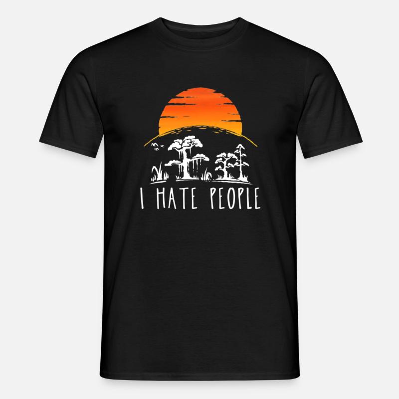 I hate people - Männer T-Shirt - Schwarz