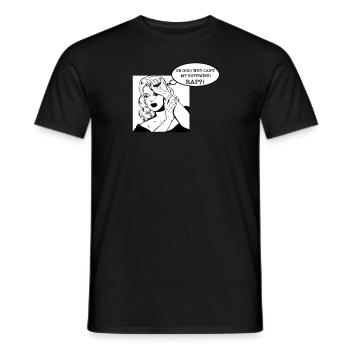 ohgod! pourquoi mon copain ne peut pas rapper?! - T-shirt homme - noir - Devant - AI Model Male 178 light (178cm)