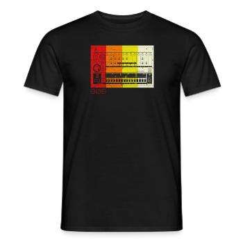 Analog Vintage Drum Machine - Vintage Synth Nerd - Men's T-Shirt - black - Front - AI Model Male 178 light (178cm)