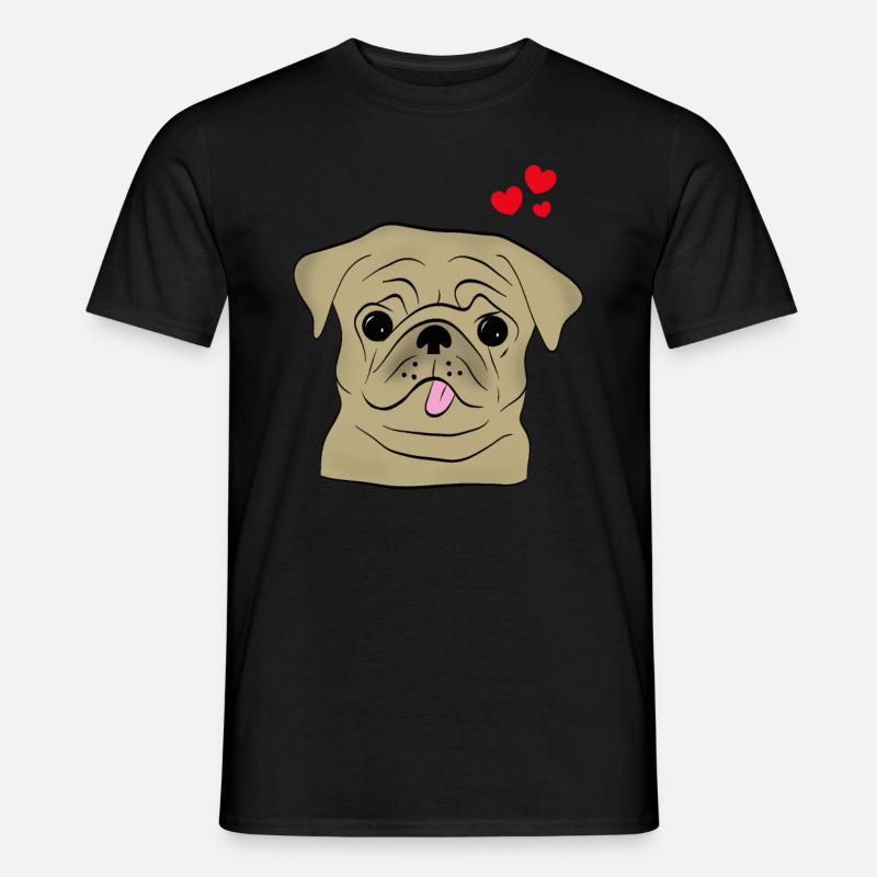 Mops - Pug - Männer T-Shirt - Schwarz