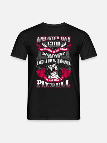 Pit Bull Pitbull Treuer Begleiter Gebet Geschenk - Männer T-Shirt - Schwarz