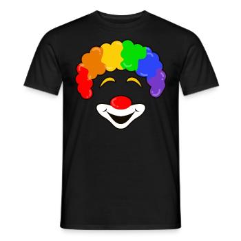 Rainbow Clown Smiling Halloween Jester Joker Face Dark - Men's T-Shirt - black - Front - AI Model Male 178 light (178cm)