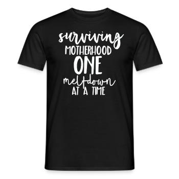 Mère maman respekt fatigué force humour cauchemar - T-shirt homme - noir - Devant - AI Model Male 178 light (178cm)