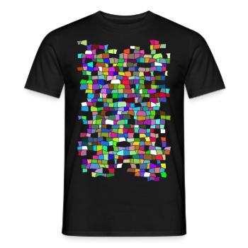 Stained glass mosaic - Men's T-Shirt - black - Front - AI Model Male 178 light (178cm)