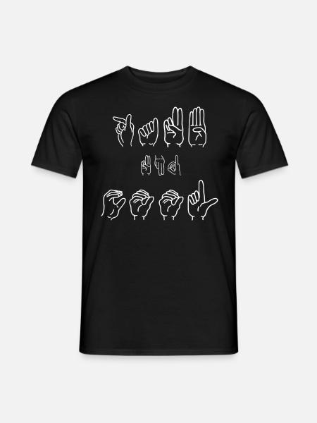 Langue de l'alphabet des doigts Idée cadeau sourd et cool - T-shirt homme - noir