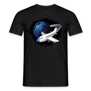 Avion volant autour du monde pilote idée cadeau - T-shirt homme - noir - Devant - AI Model Male 178 light (178cm)
