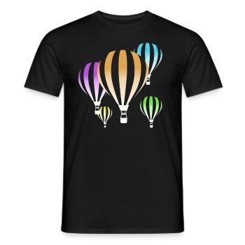 Heißluftballon fahren fliegen geschenk idee bunt - Männer T-Shirt - Schwarz - Vorne - AI Model Male 178 light (178cm)