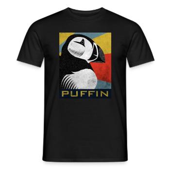 Puffin Island Papagei Taucher Vogel Nord Geschenk - Männer T-Shirt - Schwarz - Vorne - AI Model Male 178 light (178cm)