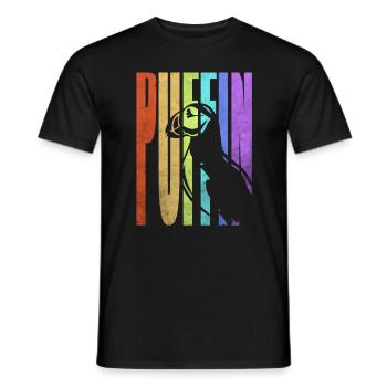 Puffin Island Papagei Taucher Vogel Nord Geschenk - Männer T-Shirt - Schwarz - Vorne - AI Model Male 178 light (178cm)