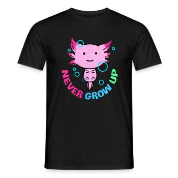 Axolotl - T-shirt homme - noir - Devant - AI Model Male 178 light (178cm)