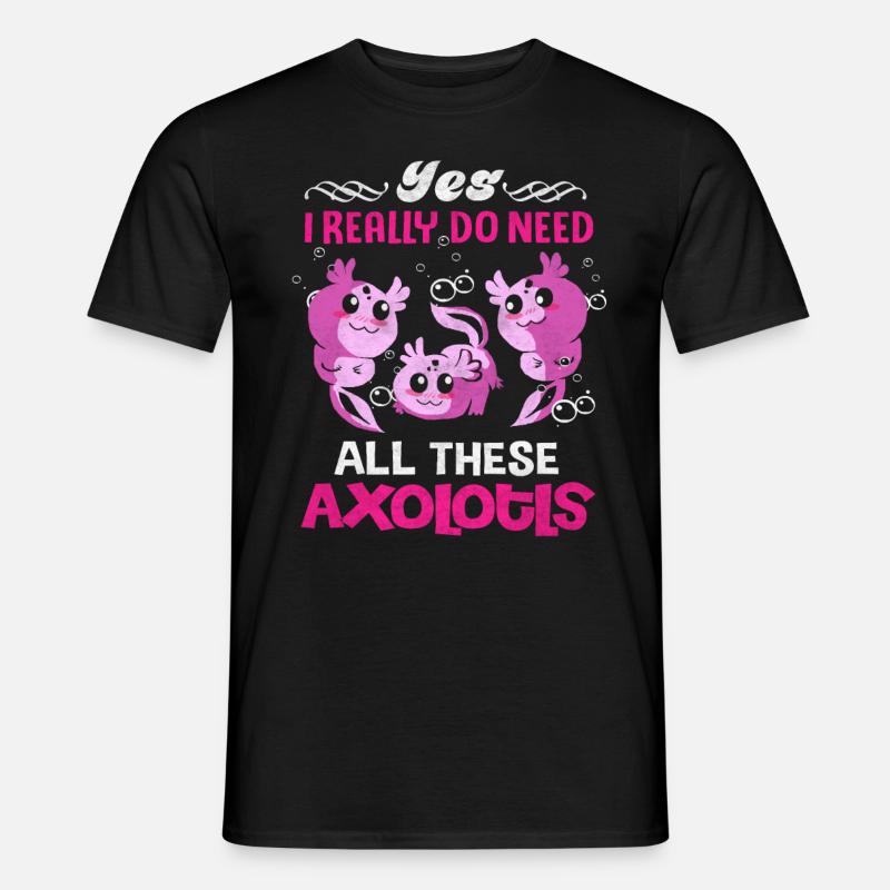Axolotl - Männer T-Shirt - Schwarz