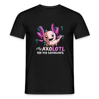 Axolotl - T-shirt homme - noir - Devant - AI Model Male 178 light (178cm)