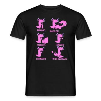 Axolotl Reptile Salamandre Aquarium Kawaii Lurch - T-shirt homme - noir - Devant - AI Model Male 178 light (178cm)