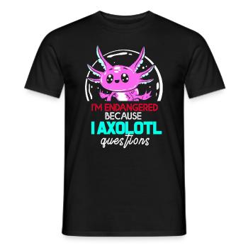 Axolotl Reptile Salamandre Aquarium Kawaii Lurch - T-shirt homme - noir - Devant - AI Model Male 178 light (178cm)