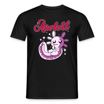 Axolotl Reptile Salamandre Aquarium Kawaii Lurch - T-shirt homme - noir - Devant - AI Model Male 178 light (178cm)