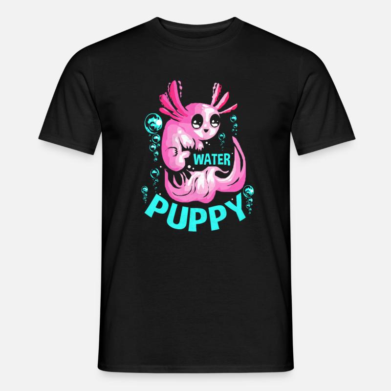 Axolotl - Männer T-Shirt - Schwarz