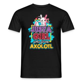 Axolotl Reptile Salamandre Aquarium Kawaii Lurch - T-shirt homme - noir - Devant - AI Model Male 178 light (178cm)