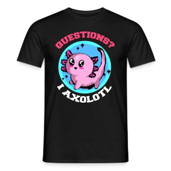 Axolotl Reptile Salamandre Aquarium Kawaii Lurch - T-shirt homme - noir - Devant - AI Model Male 178 light (178cm)