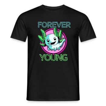 Axolotl Reptile Salamandre Aquarium Kawaii Lurch - T-shirt homme - noir - Devant - AI Model Male 178 light (178cm)