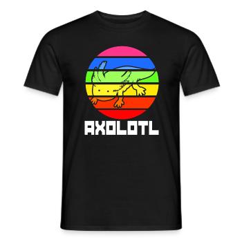 Axolotl Reptile Salamandre Aquarium Kawaii Lurch - T-shirt homme - noir - Devant - AI Model Male 178 light (178cm)