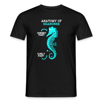 Seepferd Seepferdchen Retro Vintage Meer Geschenk - Männer T-Shirt - Schwarz - Vorne - AI Model Male 178 light (178cm)