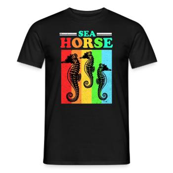 Seepferd - Männer T-Shirt - Schwarz - Vorne - AI Model Male 178 light (178cm)