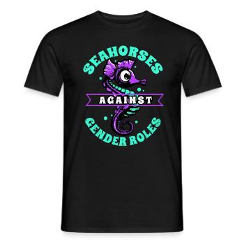 Seepferd - Männer T-Shirt - Schwarz - Vorne - AI Model Male 178 light (178cm)