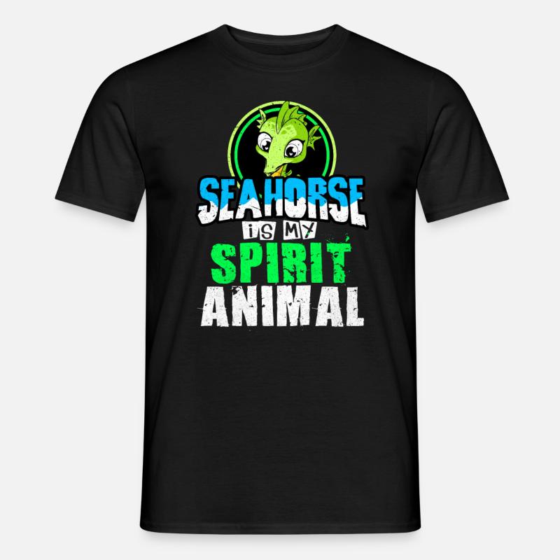 Seepferd - Männer T-Shirt - Schwarz