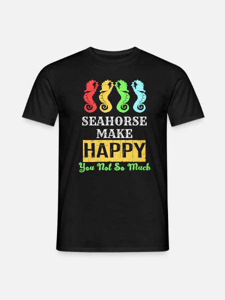 Seepferd - Männer T-Shirt - Schwarz