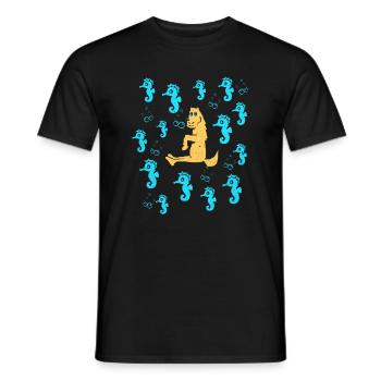 Seepferd - Männer T-Shirt - Schwarz - Vorne - AI Model Male 178 light (178cm)