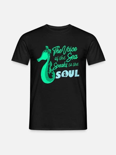 Seepferd - Männer T-Shirt - Schwarz